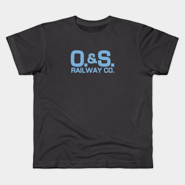 O&S Powder Blue Logo Kids T-Shirt by Kodachrome Railway Colors